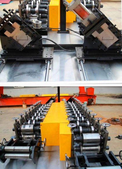 Double Line Steel Stud Roll Forming Machine / C Channel Roll Forming Machine