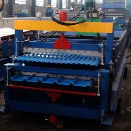 Roofing Sheet Double Layer Roll Forming Machine Galvanized Trapezoidal Shape
