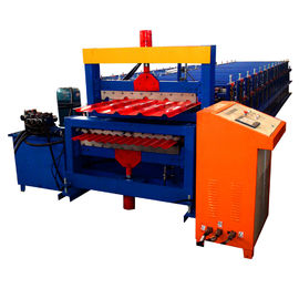 Color Coated Roofing Sheet Steel Building Double Layer Roll Forming Machine Plc