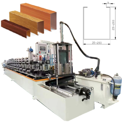 Aluminum Baffle Tube Profile Rolling Machine  For Making Ceiling Decorative Strips