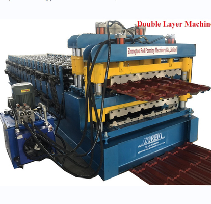 Double Layer Roofing Corrugated Sheet Roll Forming Machine / Steel Roofing Machine
