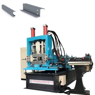 Automatic Steel Frame Channel Punch Holes C U Z W M V T Purlin Roll Forming Machine