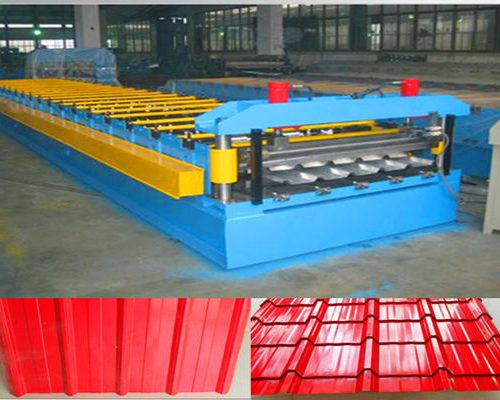 Glazed Color Roof Sheet Roll Forming Machine With Pillar Structure Design