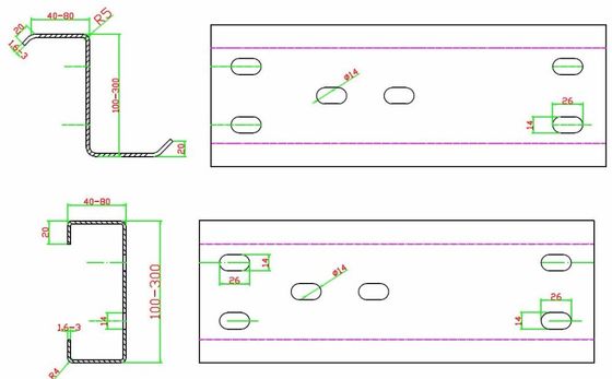 pm16800466-high_efficiency_auto_profile_c_channel_roll_forming_machine_1_inch_chain_size High Efficiency Auto Profile C Channel Roll Forming Machine 1 Inch Chain Size