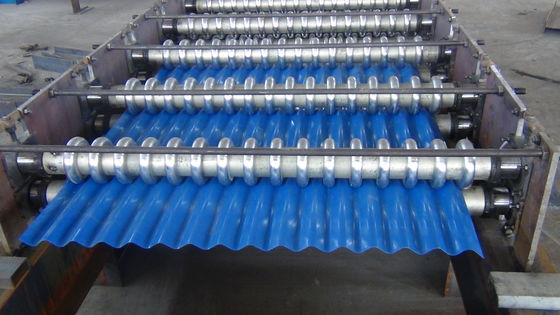pm16911324-6_15m_min_rolling_speed_roof_roll_forming_machine_0_4_0_7mm_material_thickness 6 - 15m / Min Rolling Speed Roof Roll Forming Machine 0.4 - 0.7mm Material Thickness