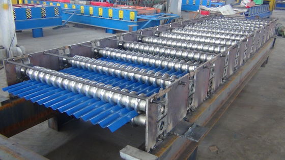 pm16911332-6_15m_min_rolling_speed_roof_roll_forming_machine_0_4_0_7mm_material_thickness 6 - 15m / Min Rolling Speed Roof Roll Forming Machine 0.4 - 0.7mm Material Thickness