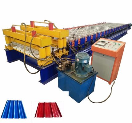 Color Steel Roof Tile Roll Forming Machine PLC System AF - 828 with Pressing