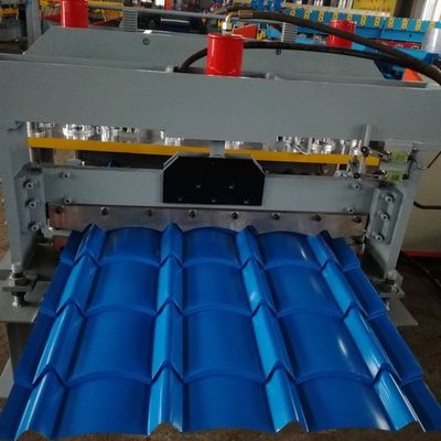 Color Steel Roof Tile Roll Forming Machine PLC System AF - 828 with Pressing