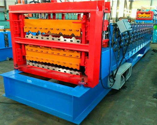 pm17142415-3_5_t_weight_double_deck_roll_forming_machine_7_5_kw_hard_forged_shaft 3.5 T Weight Double Deck Roll Forming Machine 7.5 KW Hard Forged Shaft