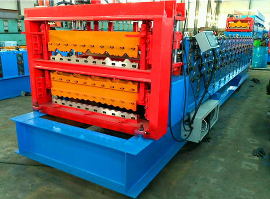 pm17142415-3_5_t_weight_double_deck_roll_forming_machine_7_5_kw_hard_forged_shaft 3.5 T Weight Double Deck Roll Forming Machine 7.5 KW Hard Forged Shaft