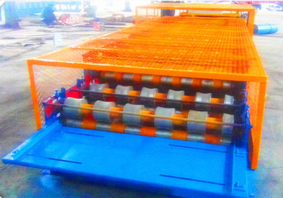 pm17142416-3_5_t_weight_double_deck_roll_forming_machine_7_5_kw_hard_forged_shaft 3.5 T Weight Double Deck Roll Forming Machine 7.5 KW Hard Forged Shaft