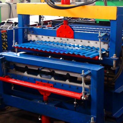 Roofing Sheet Double Layer Roll Forming Machine Galvanized Trapezoidal Shape