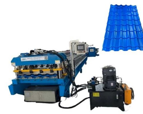 pm198649600-high_working_speed_electric_0_8mm_glazed_tile_roll_forming_machine High Working Speed Electric 0.8mm Glazed Tile Roll Forming Machine