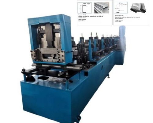 Auto Size Changeable C Z Purlin Roll Forming Machine For Galvanized Coil